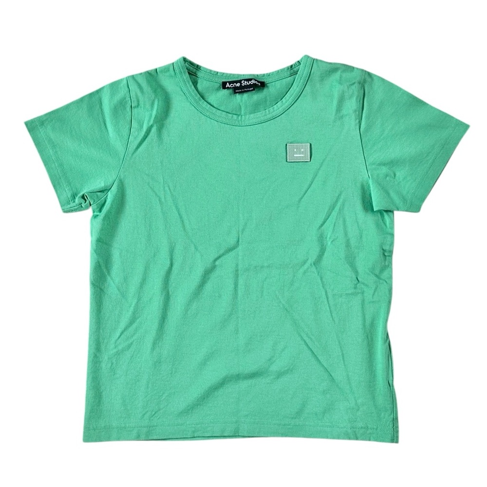 Acne Studios Kids Mini Nash Face Patch Short Sleeve Tee T-Shirt Fern Green 8 10